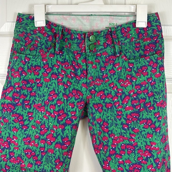 Lilly Pulitzer floral worth skinny mini jeans sz 2 - Picture 5 of 11